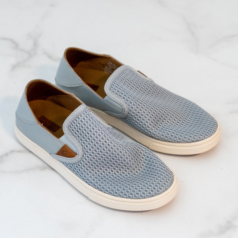 OluKai Shoes Womens Size 7 Pehuea Mesh Slip On Comfort Loafer Sneakers LT Blue - Picture 2 of 5